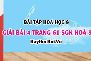 Giải bài 4 trang 61 SGK Hoá 8: Luyện tập phản ứng hoá học, phương trình hoá học, định luật bảo toàn khối lượng